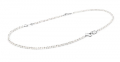 Design-Perlenkette lang, weiß rund 4-4.5 mm, 84 cm Länge, Elemente und Verschluss 925er Silber, Gaura Pearls, Estland